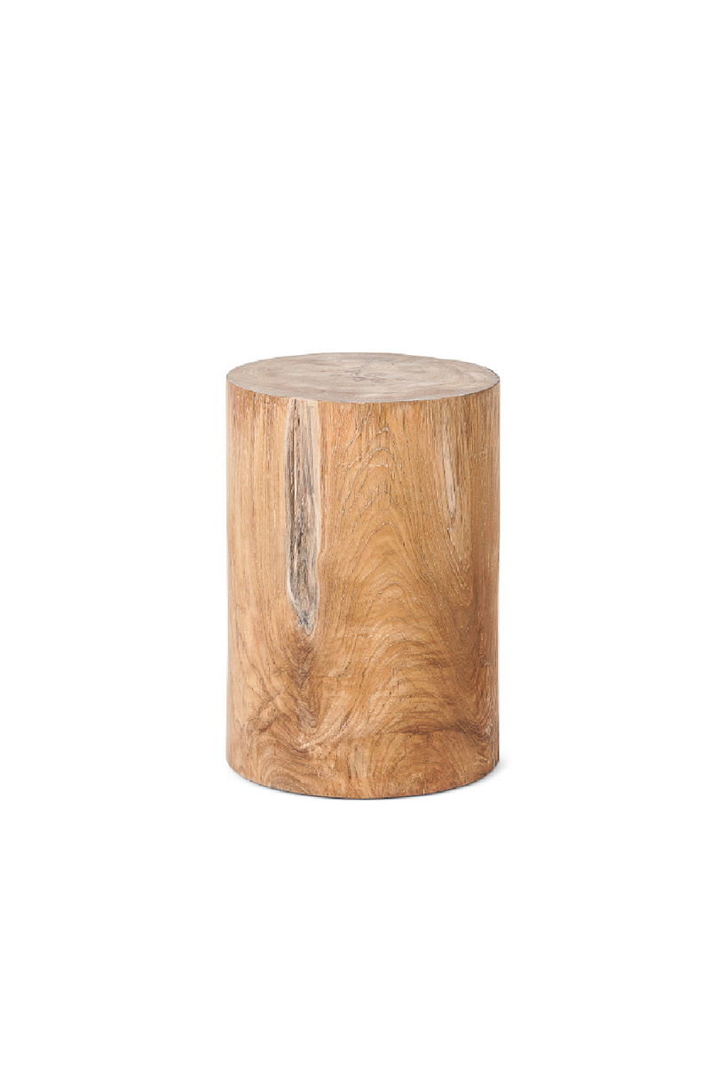 Natural Teak Block Stool | Dareels Solid | Woodfurniture.com