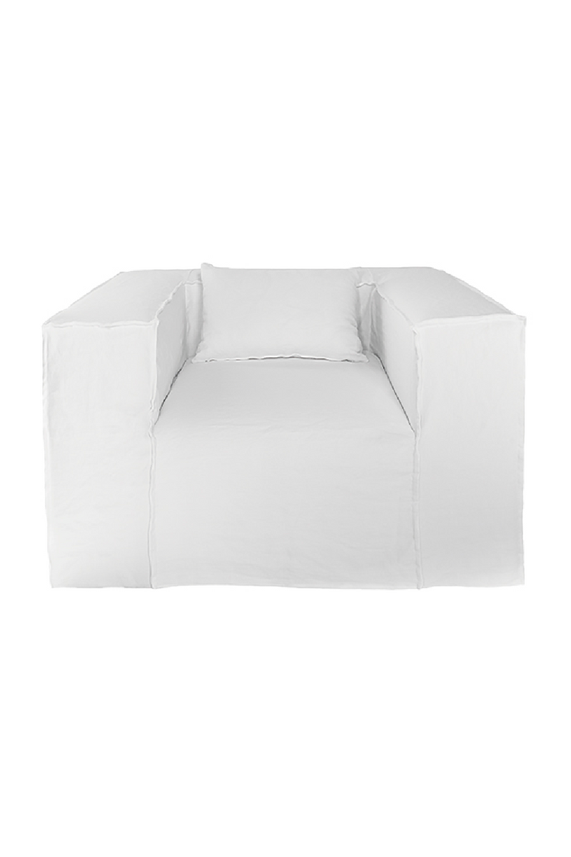 White Linen Armchair | Dareels Strozzi | Woodfurniture.com