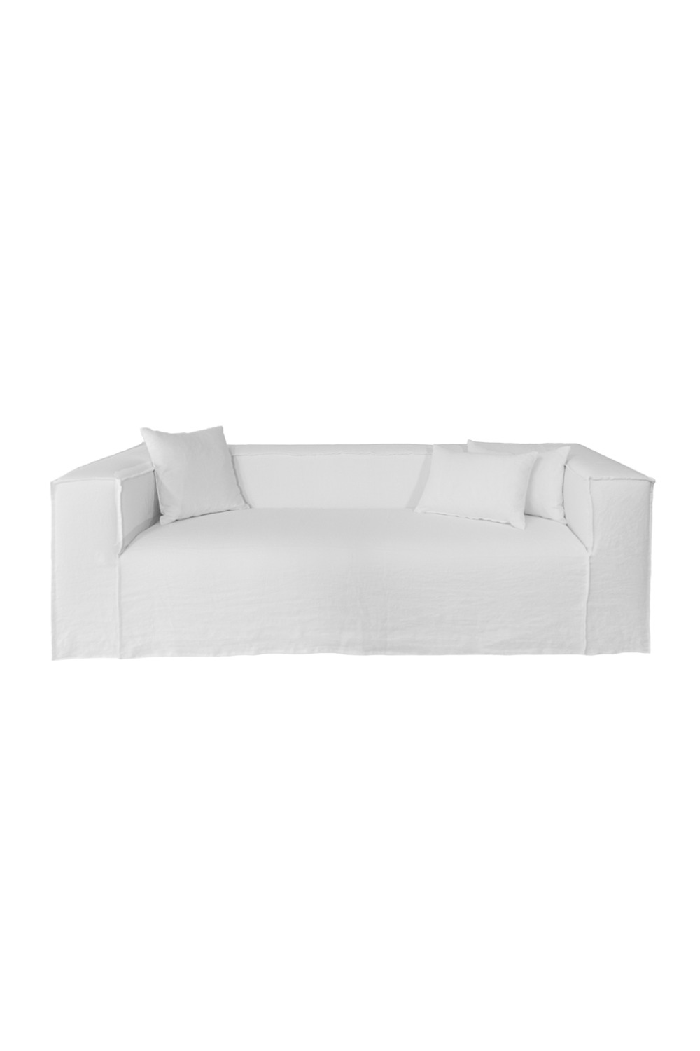 White Linen Two-Seater Sofa| Dareels Strozzi | Woodfurniture.com