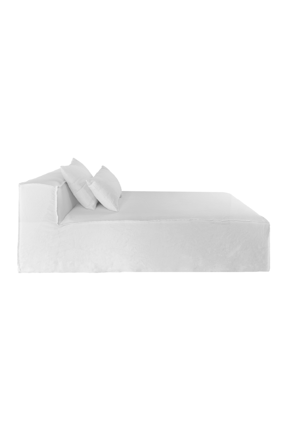 White Linen Chaise Longue | Dareels Strozzi | Woodfurniture.com