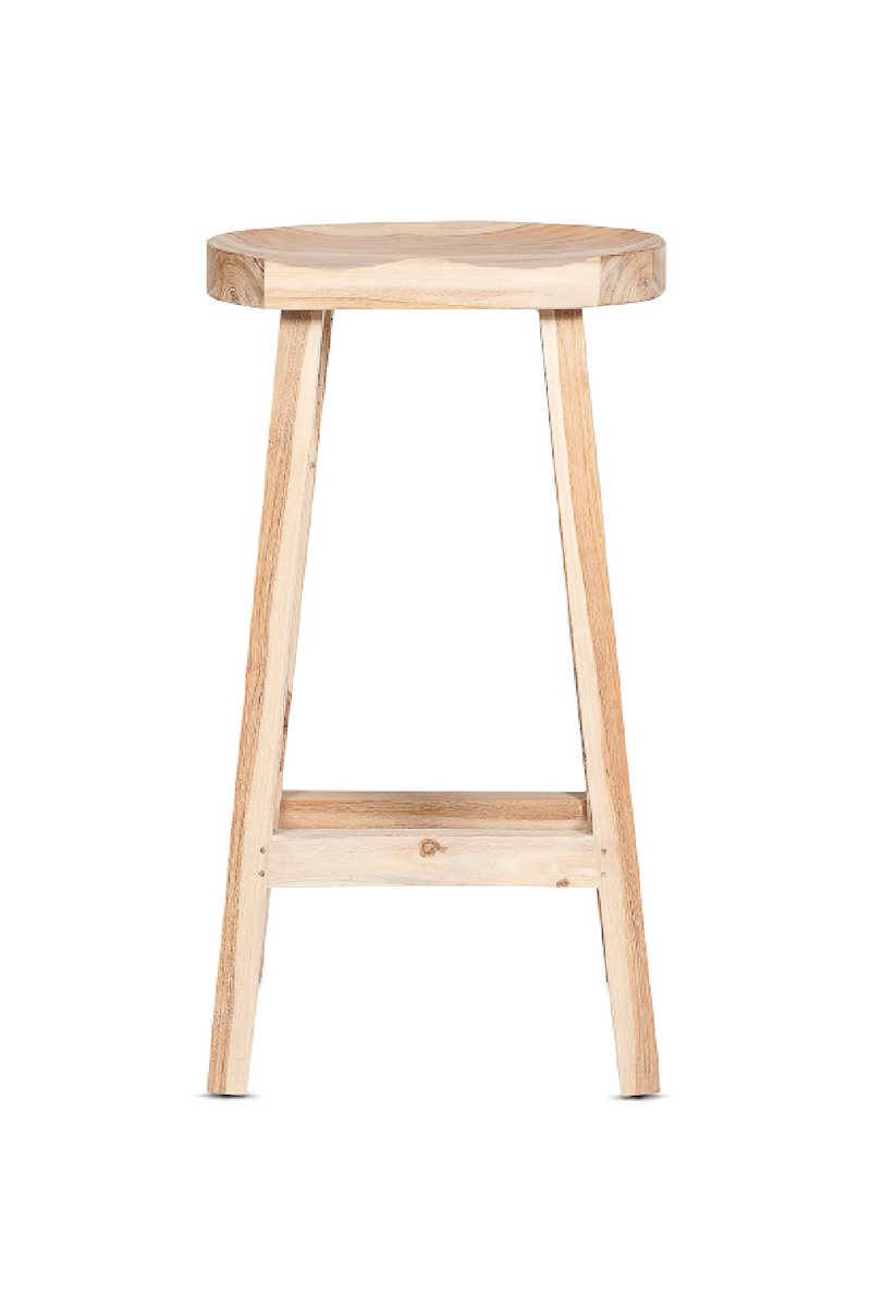 Teak Bar Stool w/ A-Shape Legs - L | Dareels King | Woodfurniture.com