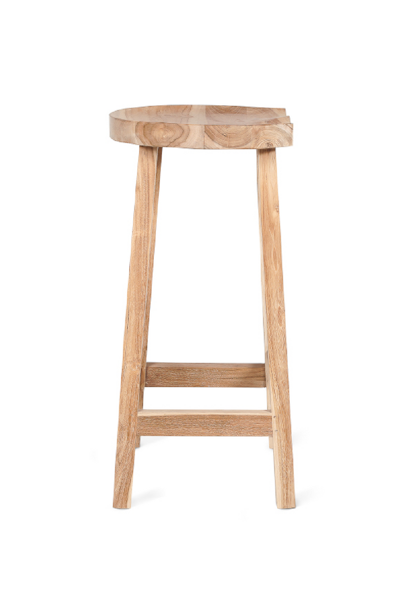 Teak Bar Stool w/ A-Shape Legs - L | Dareels King | Woodfurniture.com