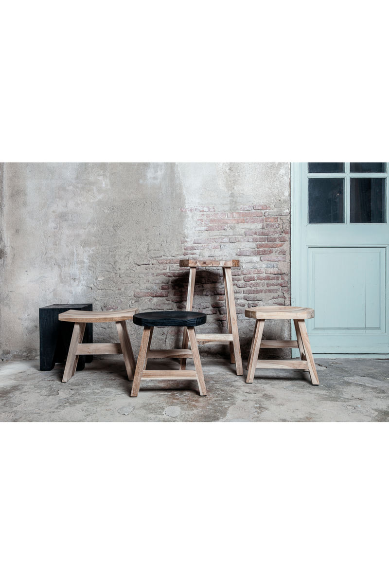 Teak Bar Stool w/ A-Shape Legs - L | Dareels King | Woodfurniture.com