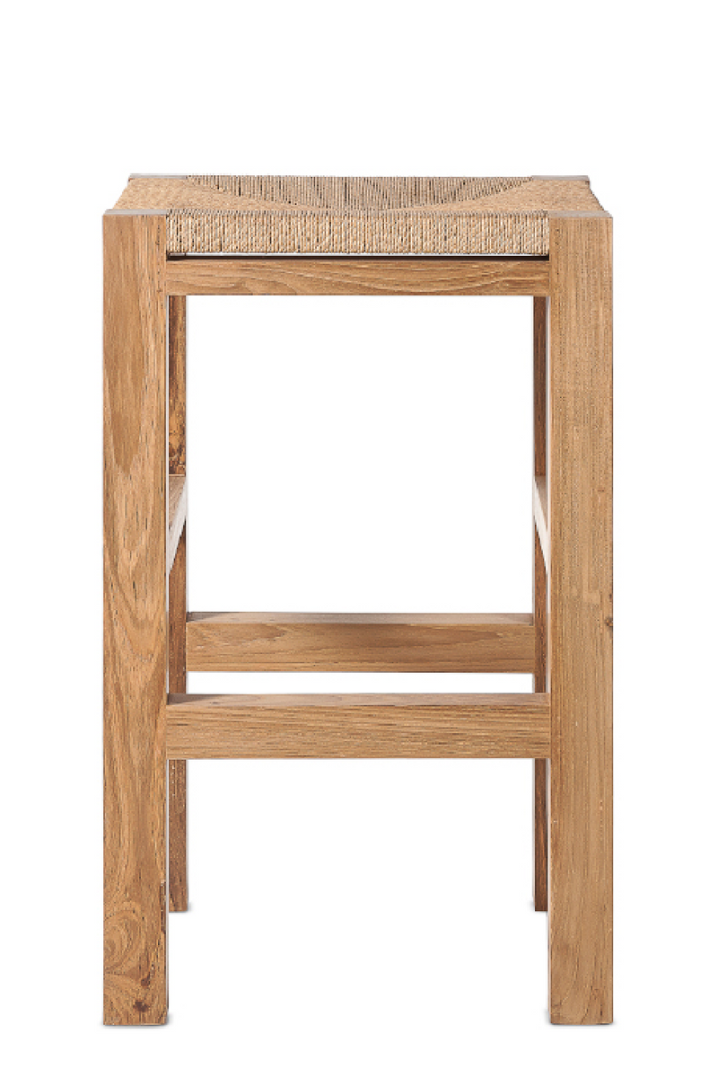 Teak and Rope Bar Stool w/ H-Legs| Dareels Cora | Oroatrade.com.