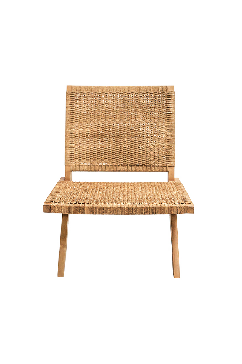 Teak and Braided Rope Lounge Chair | Dareels Lawit | Woodfurniture.com