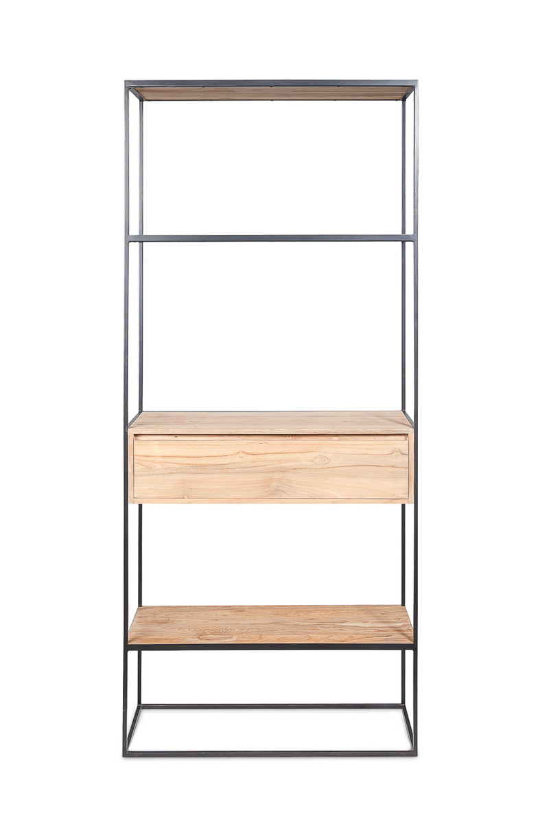 Solid Teak Shelf w/ Middle Drawer | Dareels Onetwo | Woodfurniture.com