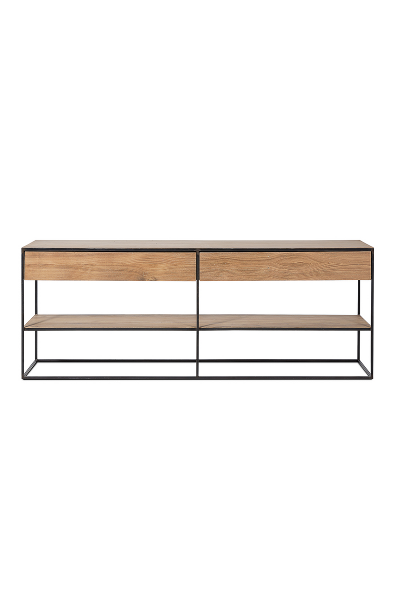 Solid Teak Horizontal Shelf w/ Drawers | Dareels Onetwo | OROA TRADE