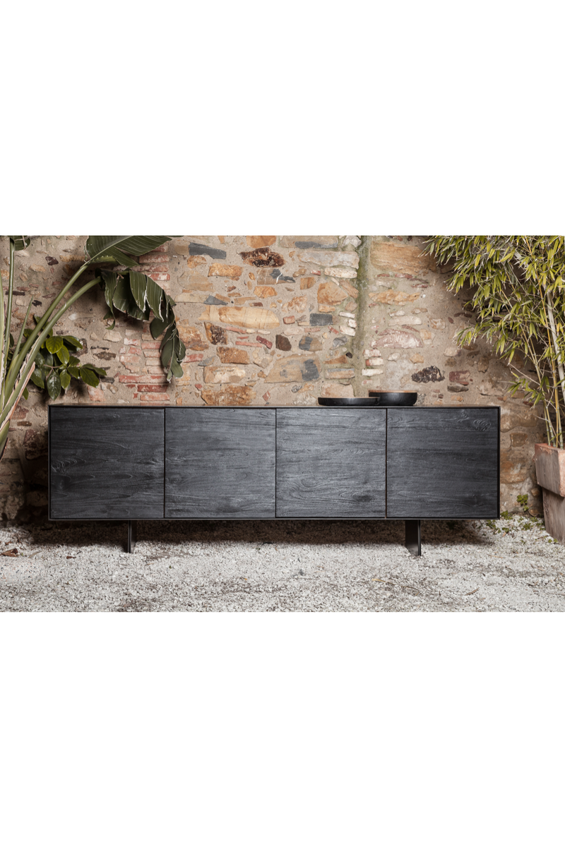 Solid Teak Sideboard in Iron Frame | Dareels Geox 208 | Woodfurniture.com