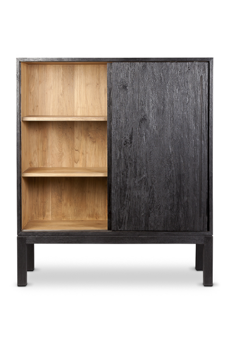 Black Teak Sliding Door Sideboard | Dareels Erosi | Woodfurniture.com