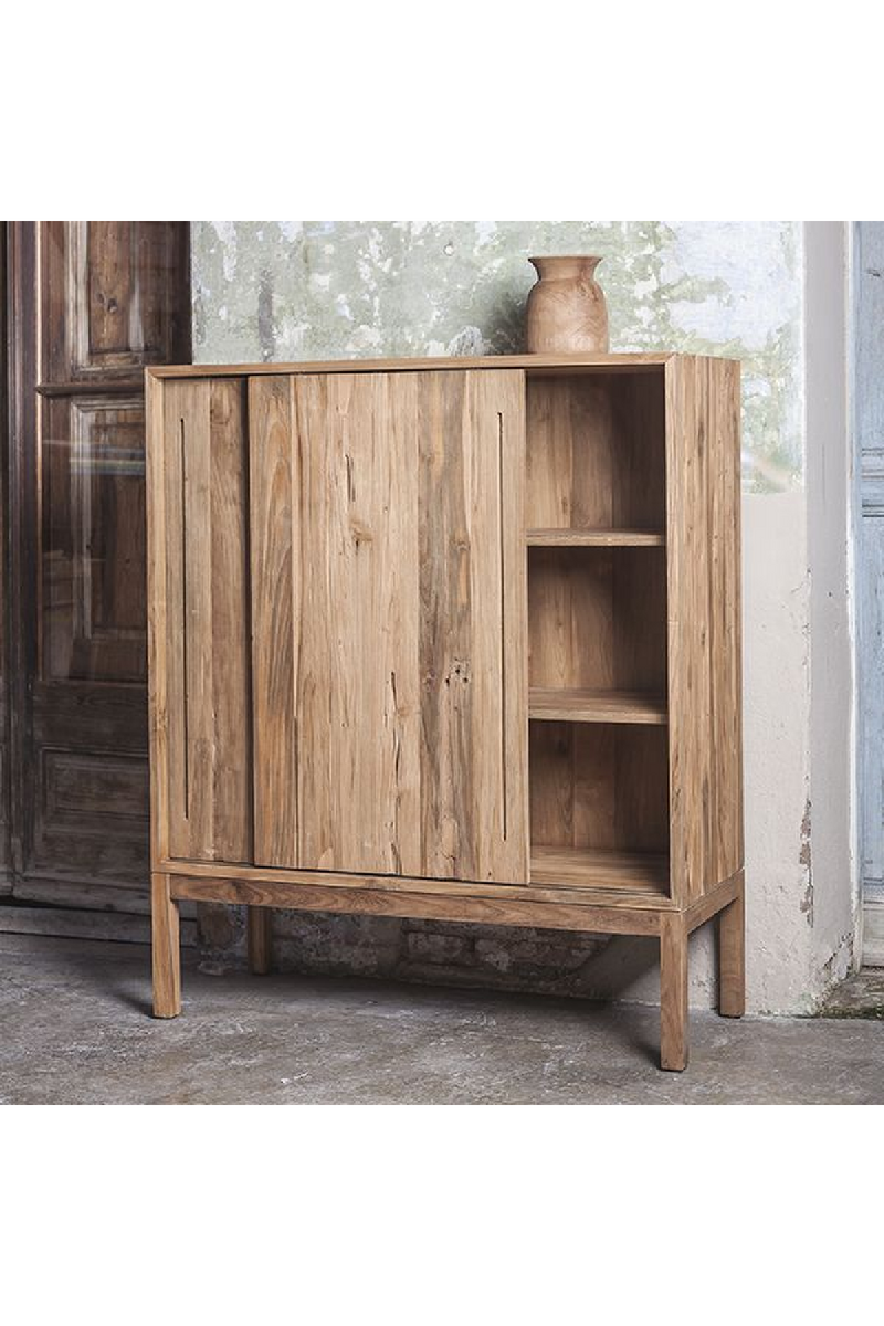 Natural Teak Sliding Door Sideboard | Dareels Erosi 110 | Woodfurniture.com