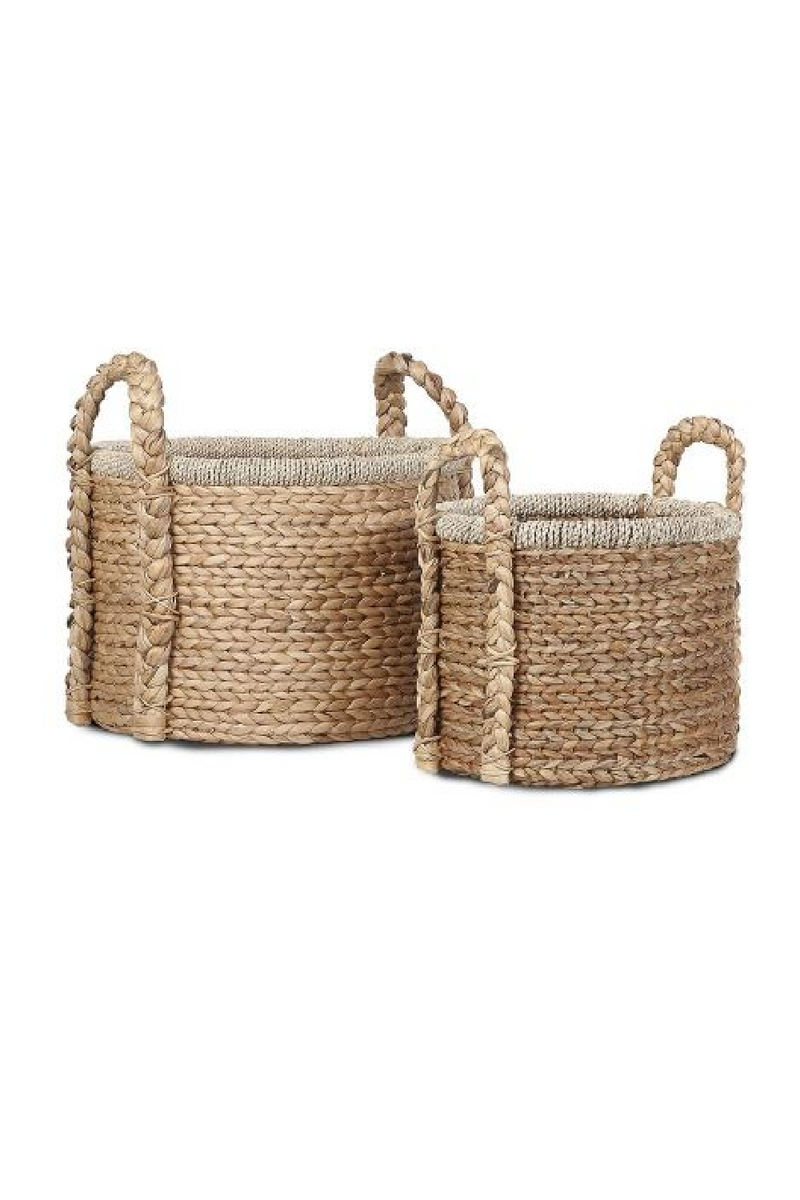 Braided Water Hyacinth Baskets (Set of 2) | Dareels Asba | Woodfurniture.com!