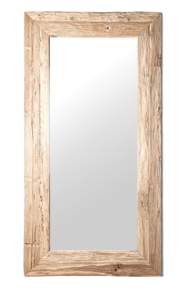 Natural Teak Rectangular Mirror | Dareels Erosi 110 | Woodfurniture.com