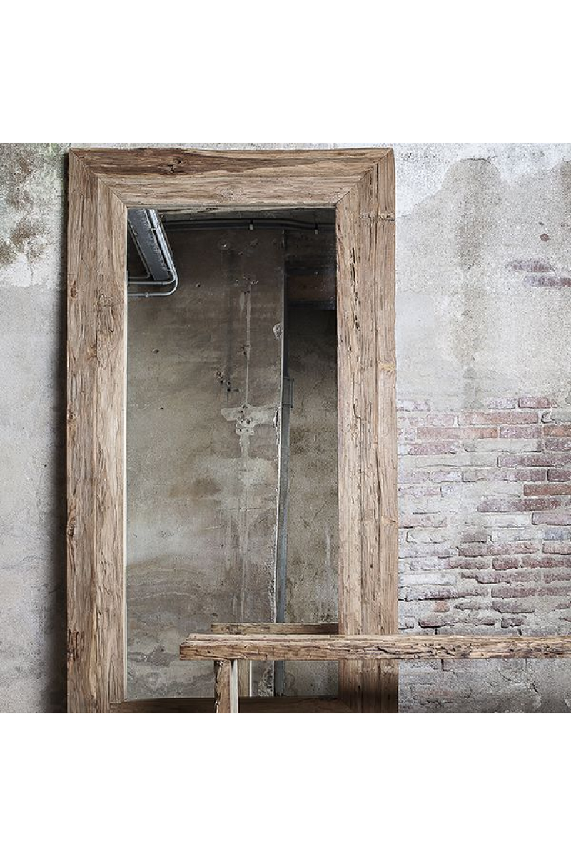 Natural Teak Rectangular Mirror | Dareels Erosi 110 | Woodfurniture.com