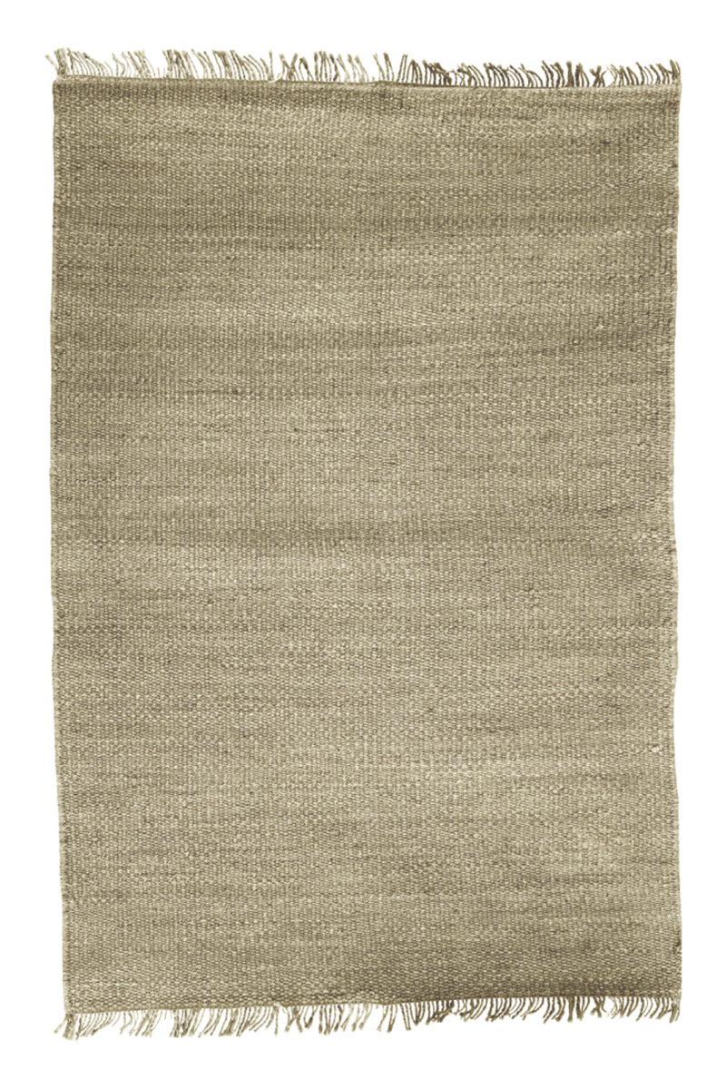 White Hemp Fringed Rug | Dareels Gokak 120 | Woodfurniture.com