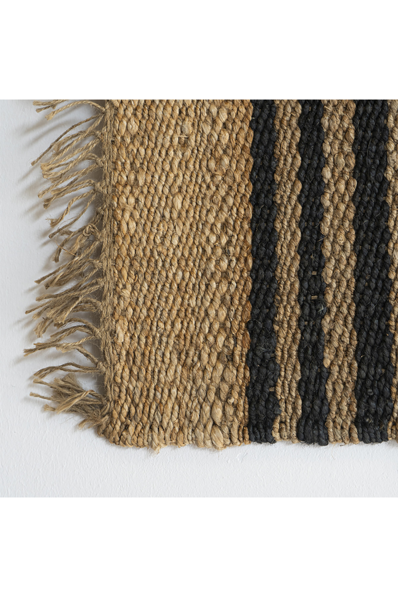 Hemp with Black Stripes Rug | Dareels Rastha 120 | Woodfurniture.com