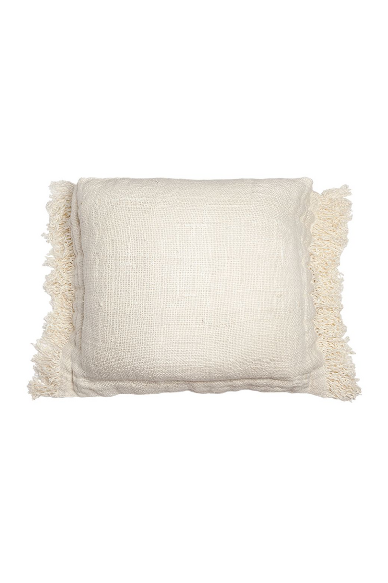 White Fringed Cushion Cover | Dareels Mavur | Woodfurniture.com