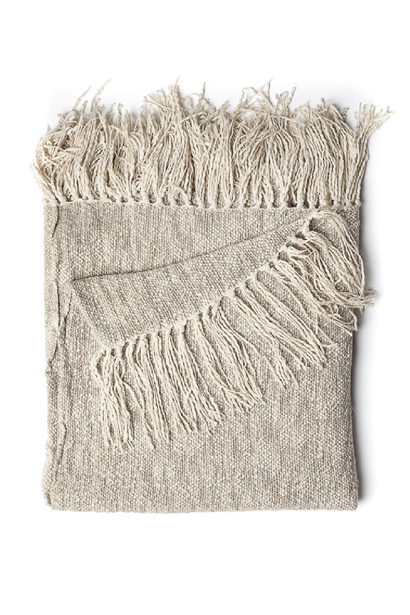 Boucle Fringed Natural Linen Plaid | Dareels Wrinkles HHS | Woodfurniture.com