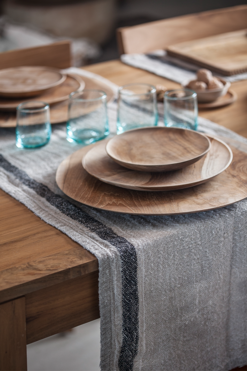 Line Pattern Linen Table Runner | Dareels Nasik | Woodfurniture.com