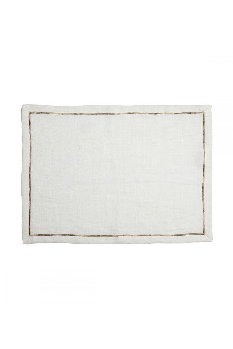 Borderlined Linen Placemat Set (2) | Dareels Yampur │ Woodfurniture.com