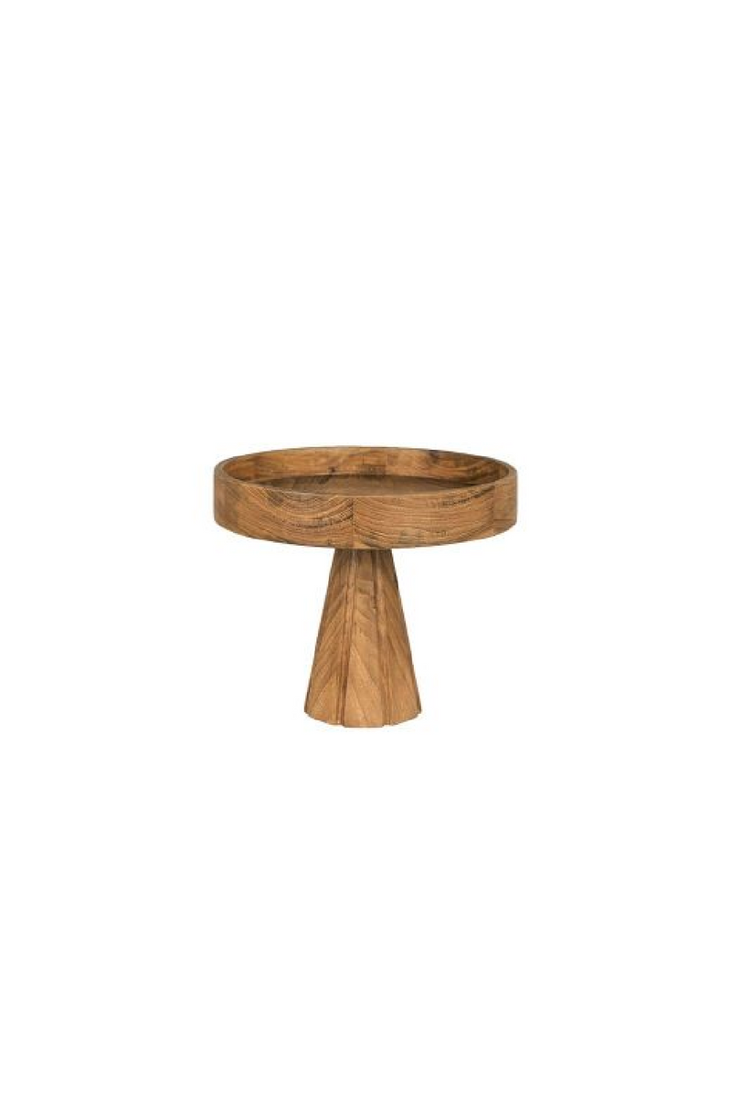 Solid Teak Pedestal Fruit Bowl | Dareels Jati | Woodfurniture.com