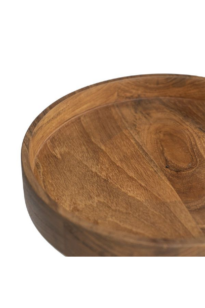 Solid Teak Pedestal Fruit Bowl | Dareels Jati | Woodfurniture.com