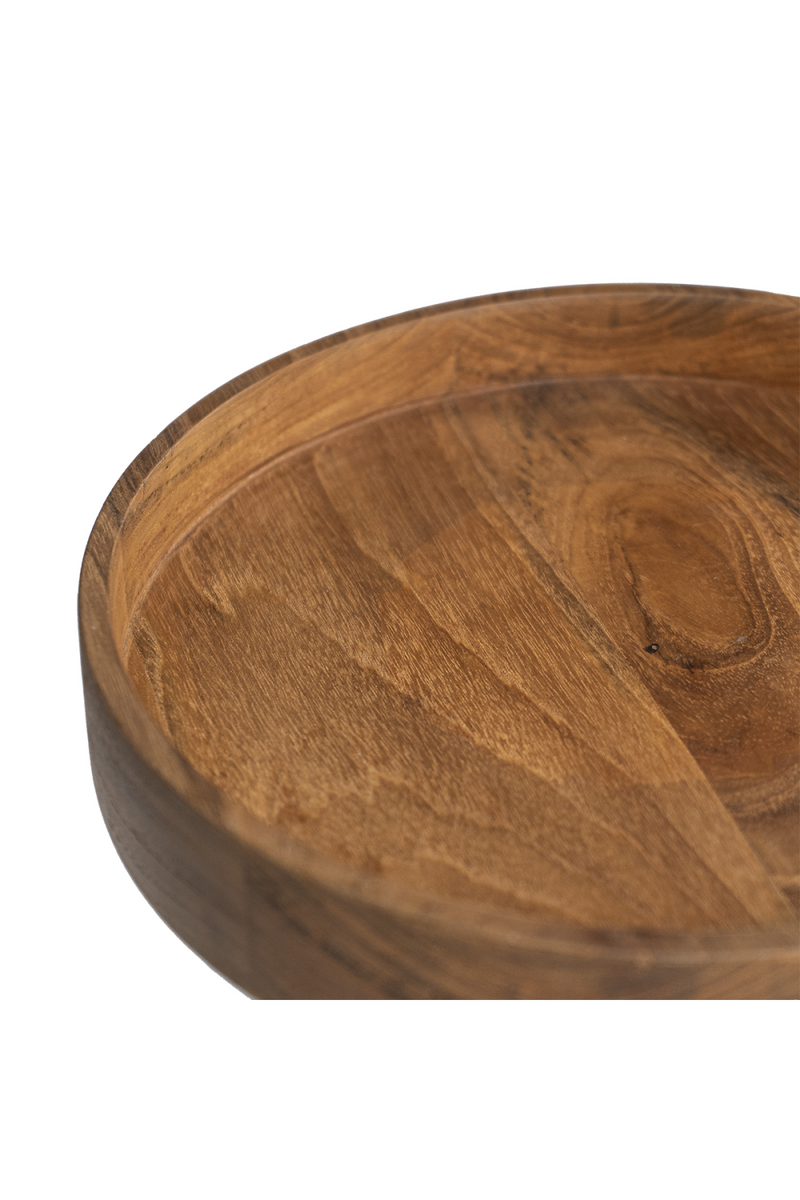 Solid Teak Pedestal Fruit Bowl | Dareels Jati | Woodfurniture.com