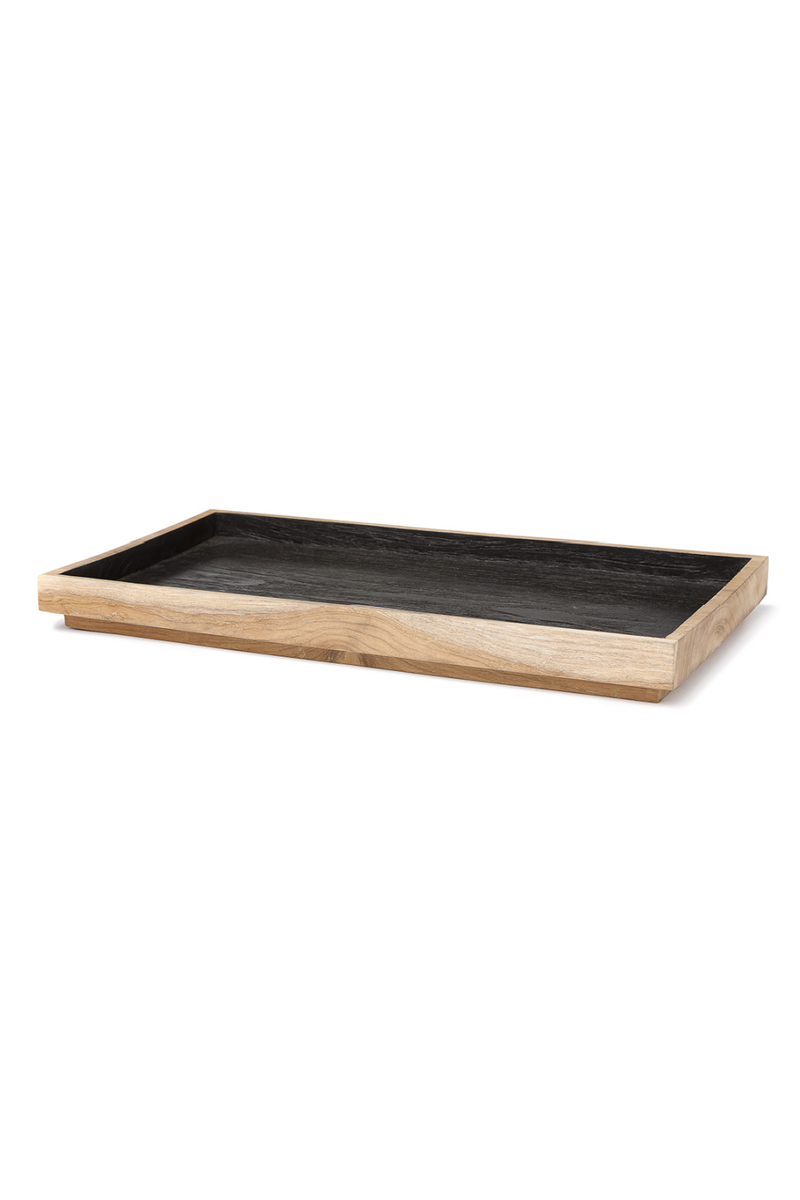 Black Teak Rectangular Tray | Dareels Dark | Woodfurniture.com