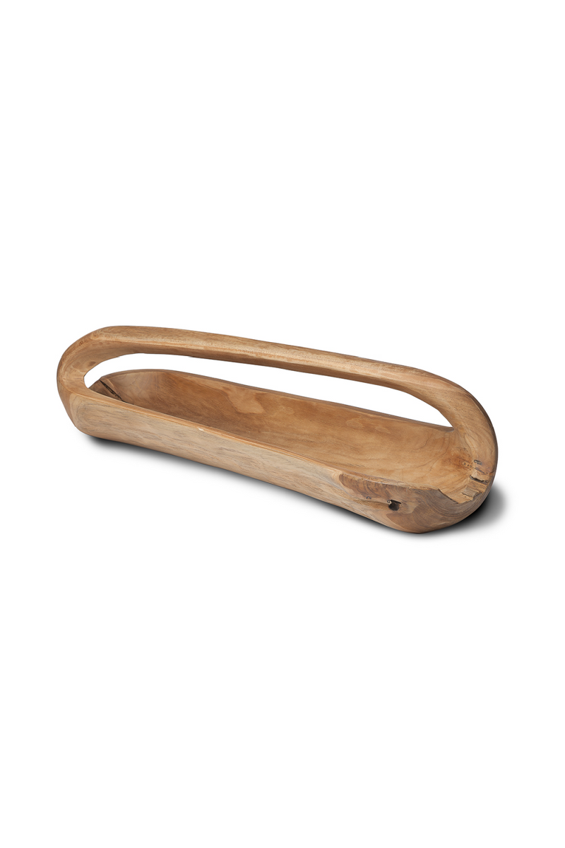 Elongated Teak Root Tray | Dareels Turna  | Woodfurniture.com