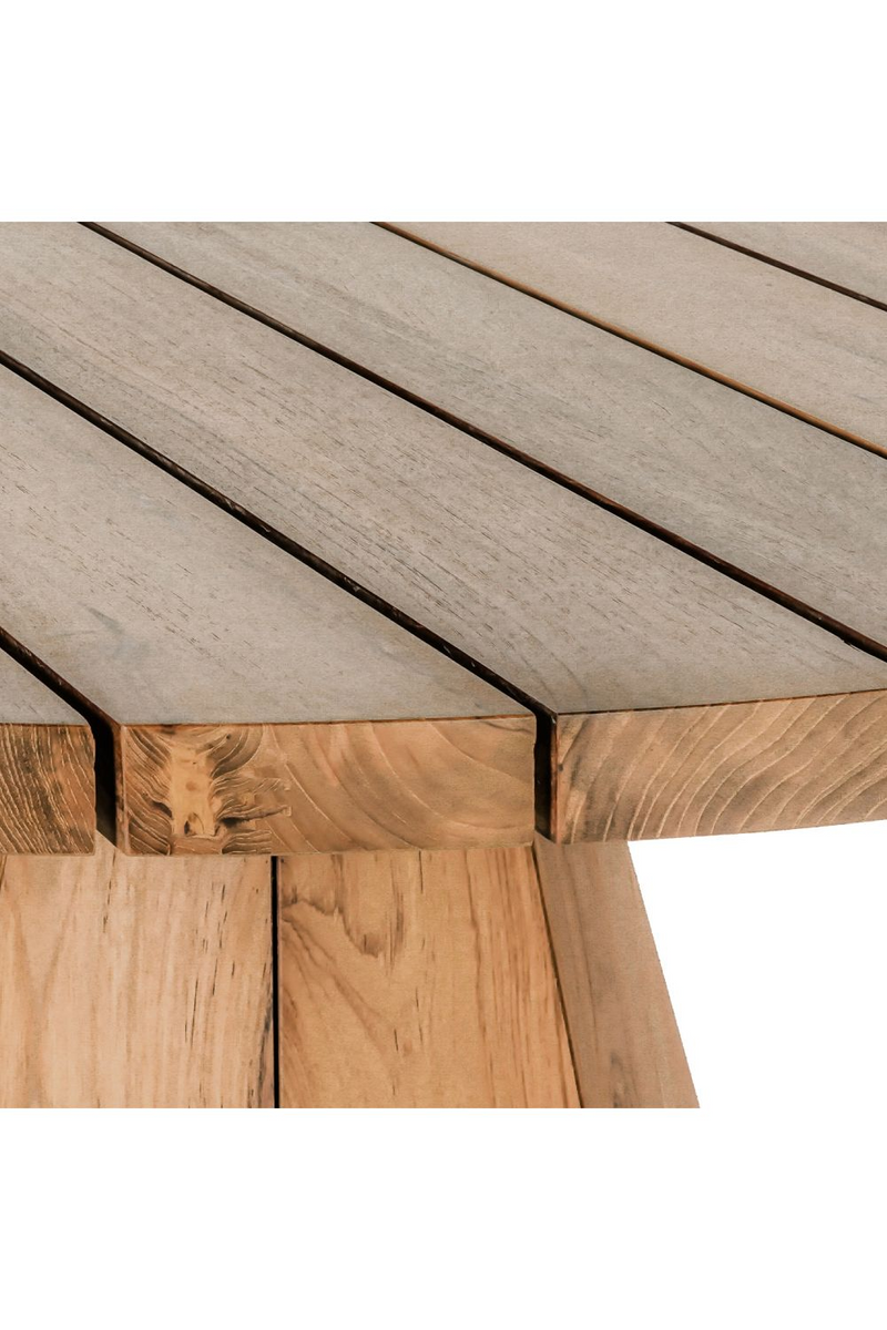 Wooden Pedestal Outdoor Table | Dareels Jati | Woodfurniture.com