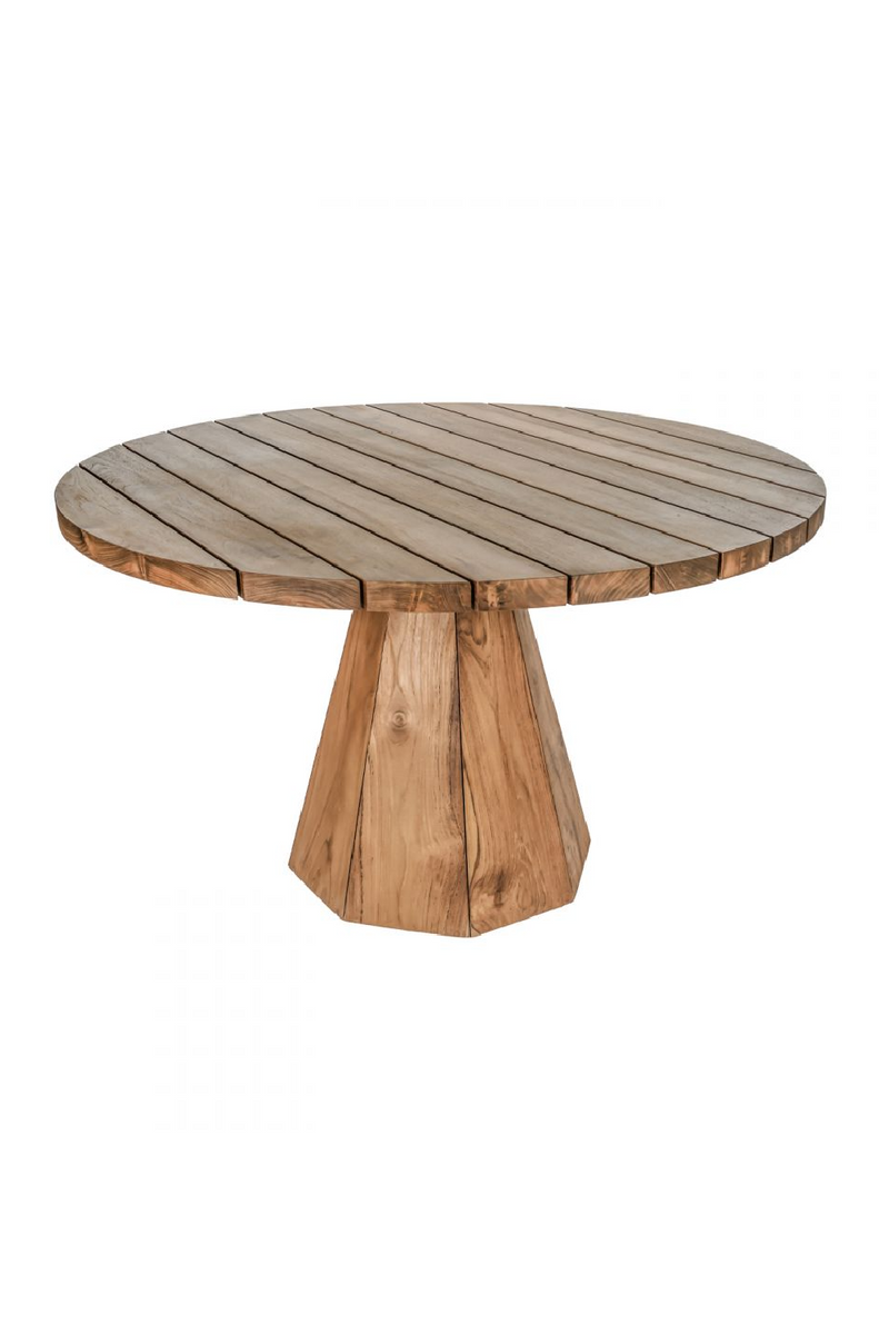 Wooden Pedestal Outdoor Table | Dareels Jati | Woodfurniture.com