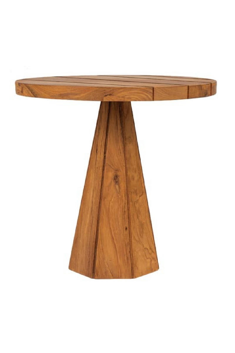 Round Teak Outdoor Side Table | Dareels Jati | Woodfurniture.com