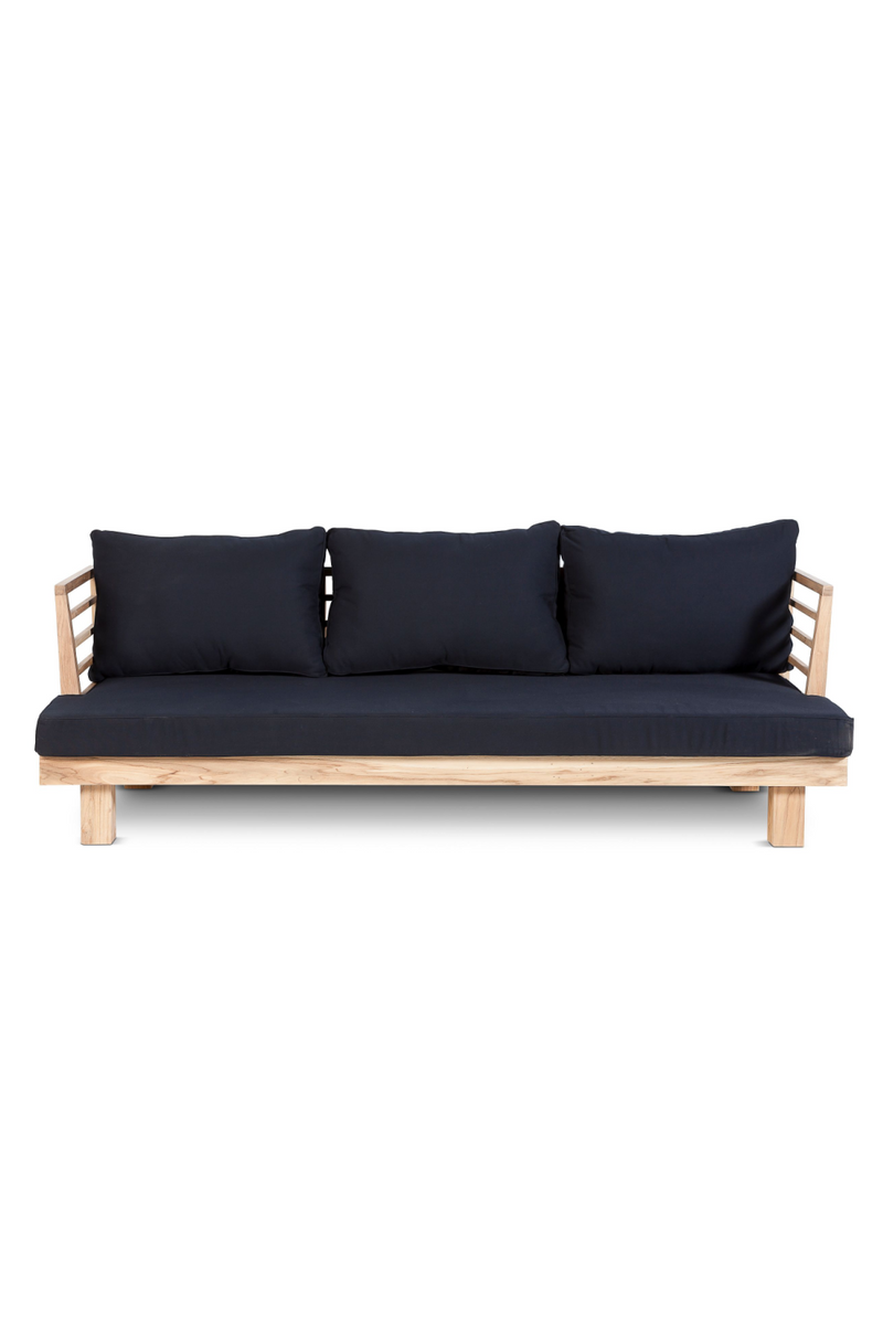 Black Cushioned Teak Outdoor Sofa | Dareels Strauss | Woodfurniture.com