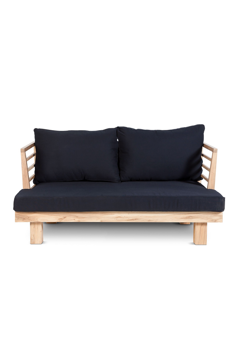 Black Cushioned Teak Outdoor Sofa | Dareels Strauss | Woodfurniture.com