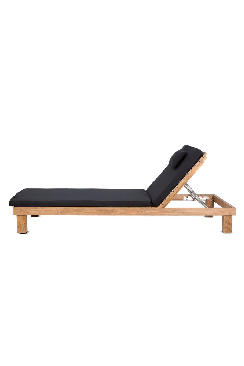 Black Cushioned Teak Sunbed | Dareels Strauss SB (structure) | Woodfurniture.com