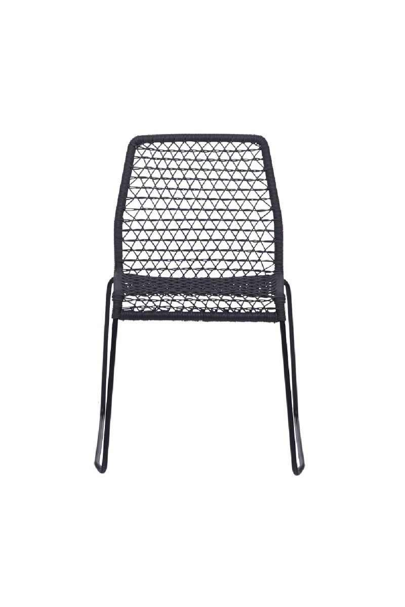 Black Interlaced Cord Outdoor Chair | Dareels Laba | Woodfurniture.com