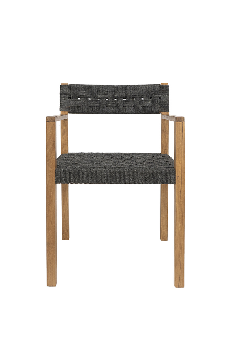 Teak and Black Cord Outdoor Chair | Dareels Cora | Woodfurniture.com