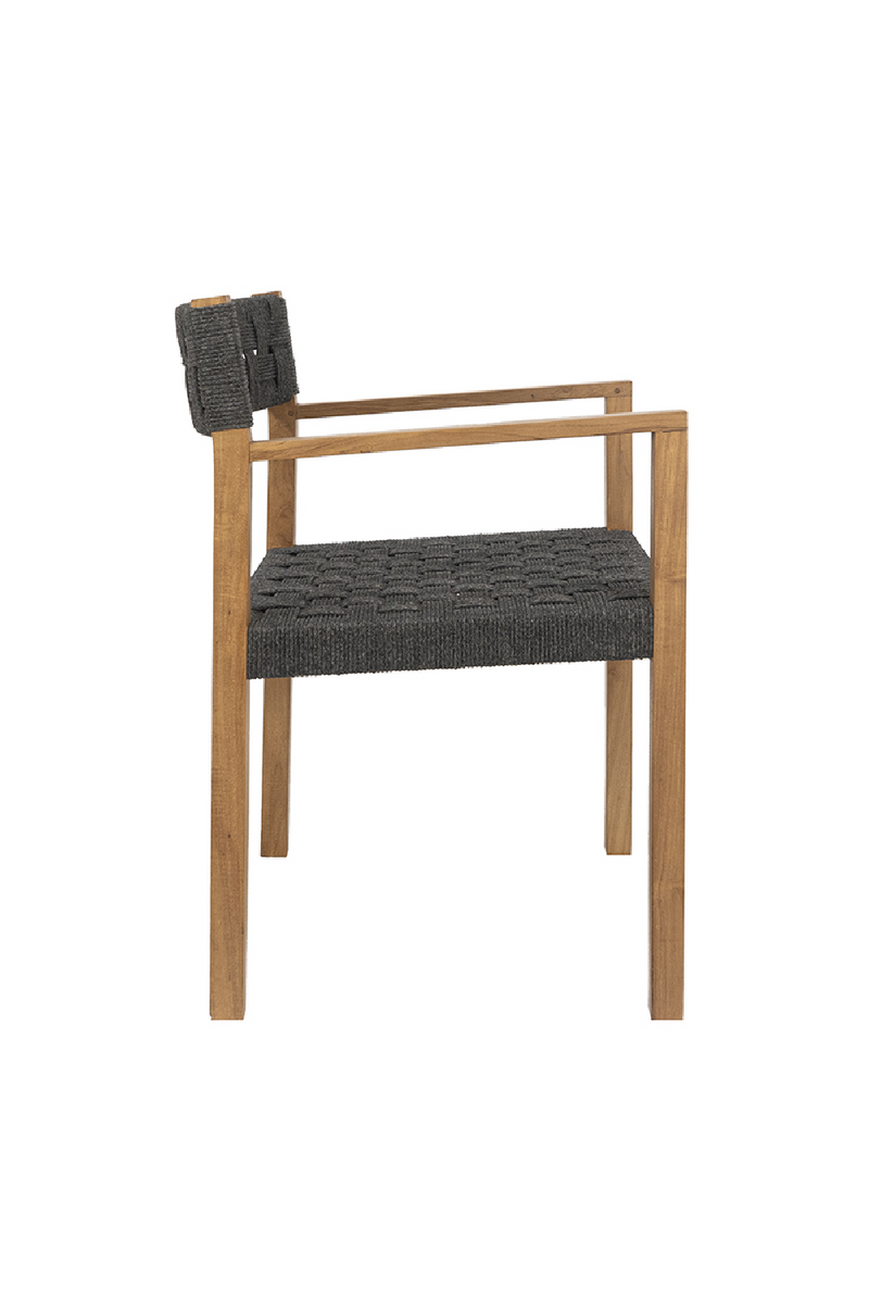 Teak and Black Cord Outdoor Chair | Dareels Cora | Woodfurniture.com