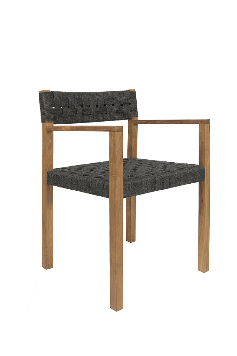 Teak and Black Cord Outdoor Chair | Dareels Cora | Woodfurniture.com