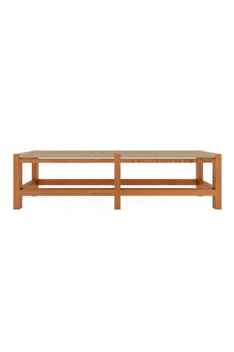 Beige Braided Cord Outdoor Bench | Dareels Cora | Woodfurniture.com