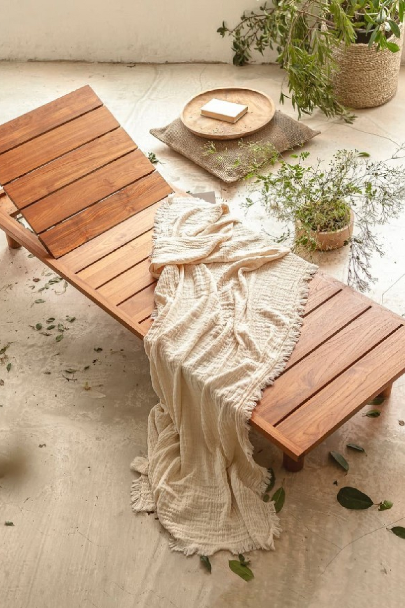 Slatted Teak Sunbed | Dareels Toprak | Woodfurniture.com