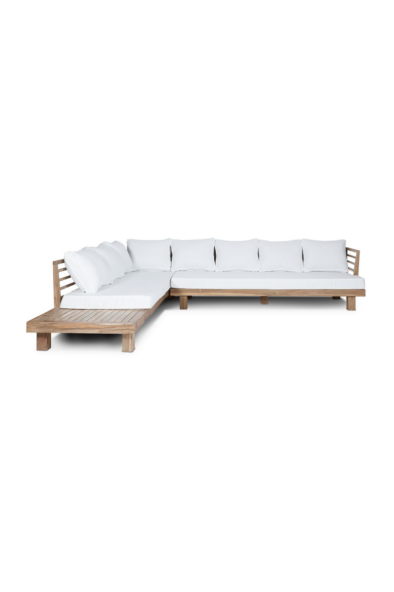 White Cushioned Teak Outdoor Sofa | Dareels Strauss | Woodfurniture.com