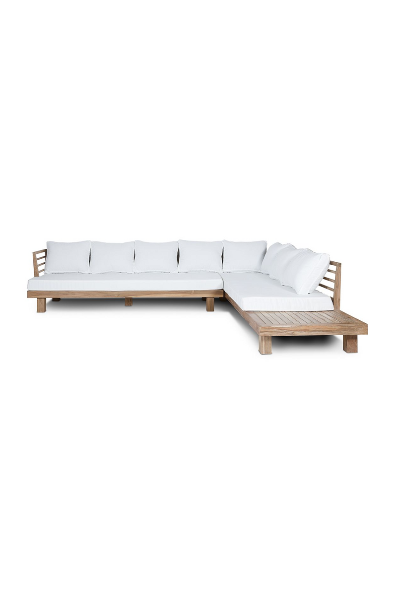 White Cushioned Teak Outdoor Sofa | Dareels Strauss | Woodfurniture.com