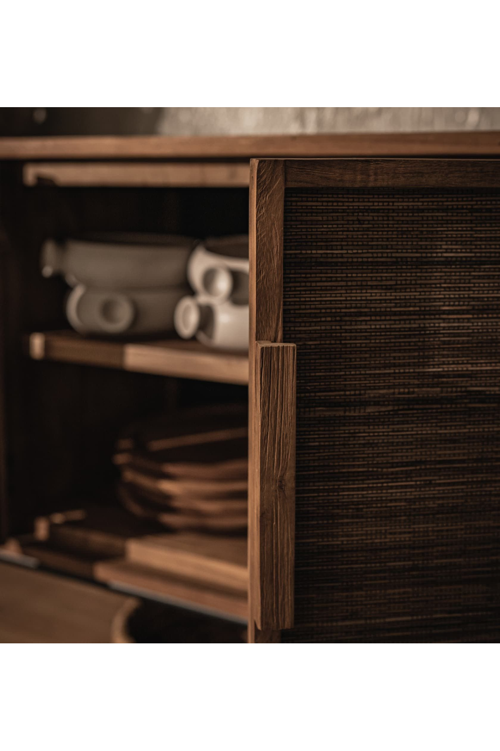 Handwoven Palm Leaves 4-Door Dresser | dBodhi Coco | woodfurniture.com