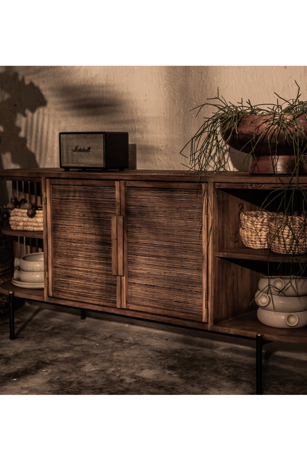 Handwoven Palm Leaves 2-Door Dresser | dBodhi Coco | woodfurniture.com