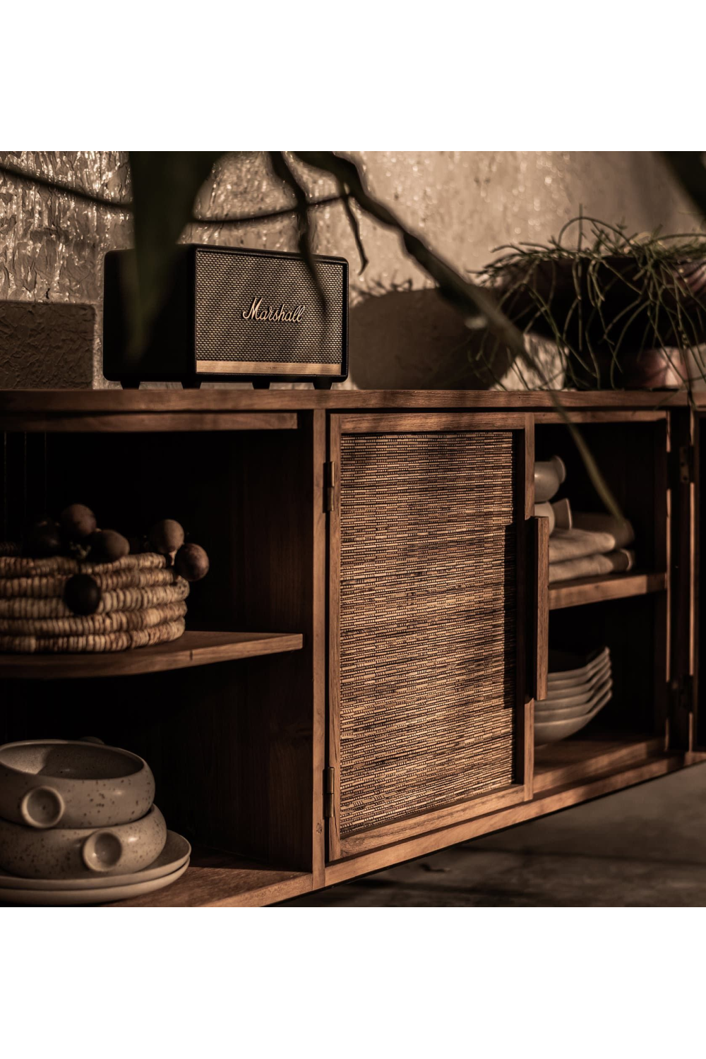 Handwoven Palm Leaves 2-Door Dresser | dBodhi Coco | woodfurniture.com