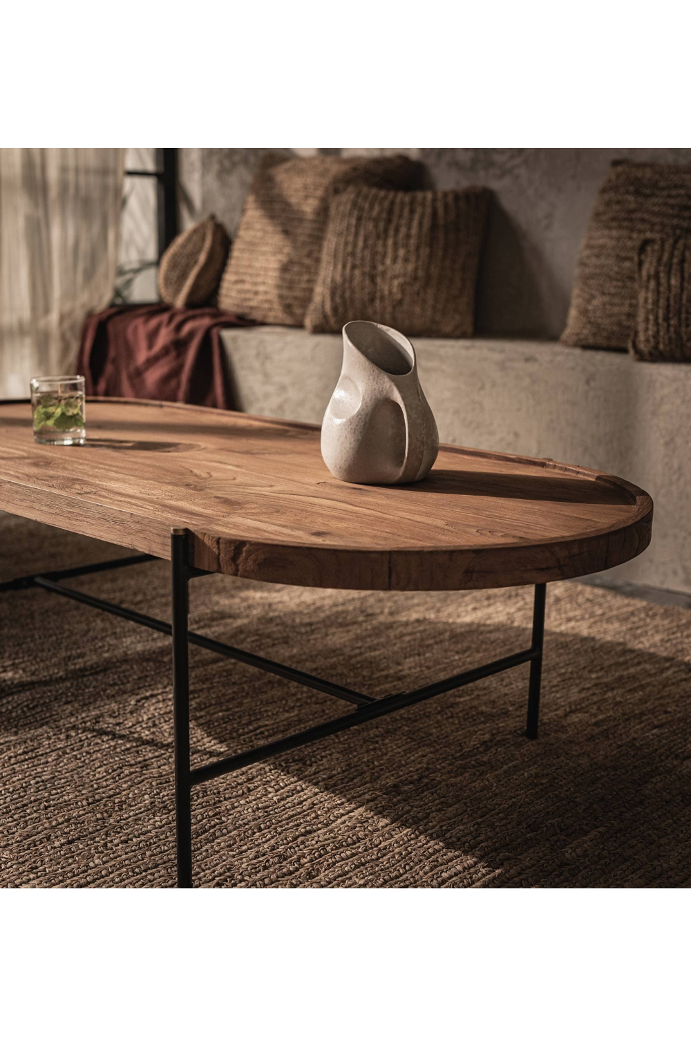 Oval Teak Wood Coffee Table | dBodhi Coco | woodfurniture.com