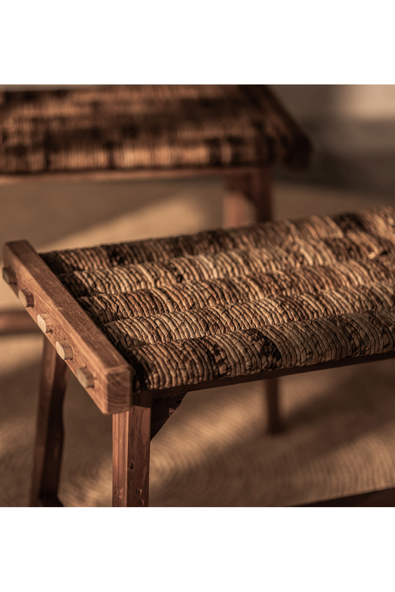 Two-Toned Woven Abaca Bench | dBodhi Caterpillar Flores | Woodfurniture.com