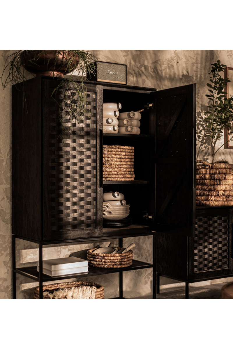 Black Rattan 2-Door Cabinet | dBodhi Karma | woodfurniture.com