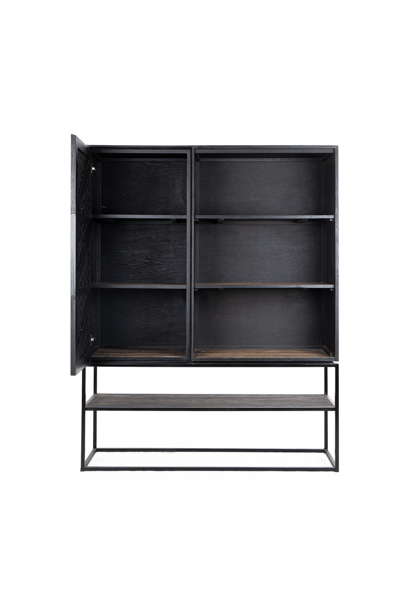 Wooden 3-Shelf Cabinet With Open Rack | dBodhi Karma | woodfurniture.com