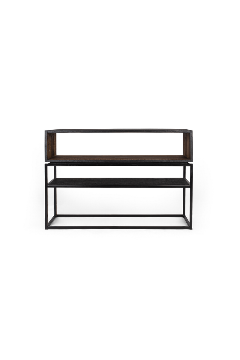 Charcoal Wooden Open Rack Low Dresser | dBodhi Karma | woodfurniture.com